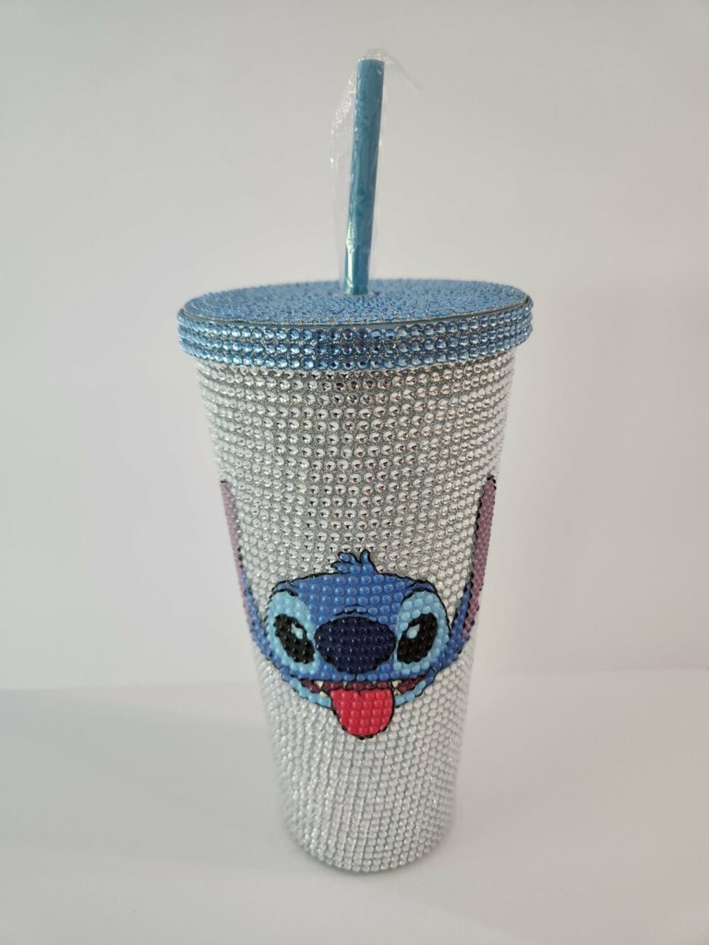 Disney Stitch Tumbler 20 oz Rhinestone Cup With Lid & Straw New With Tag